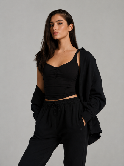 Threads Zip Hoodie - Onyx Black – Ansicht 1