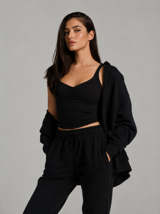 Threads Zip Hoodie - Onyx Black – Ansicht 1