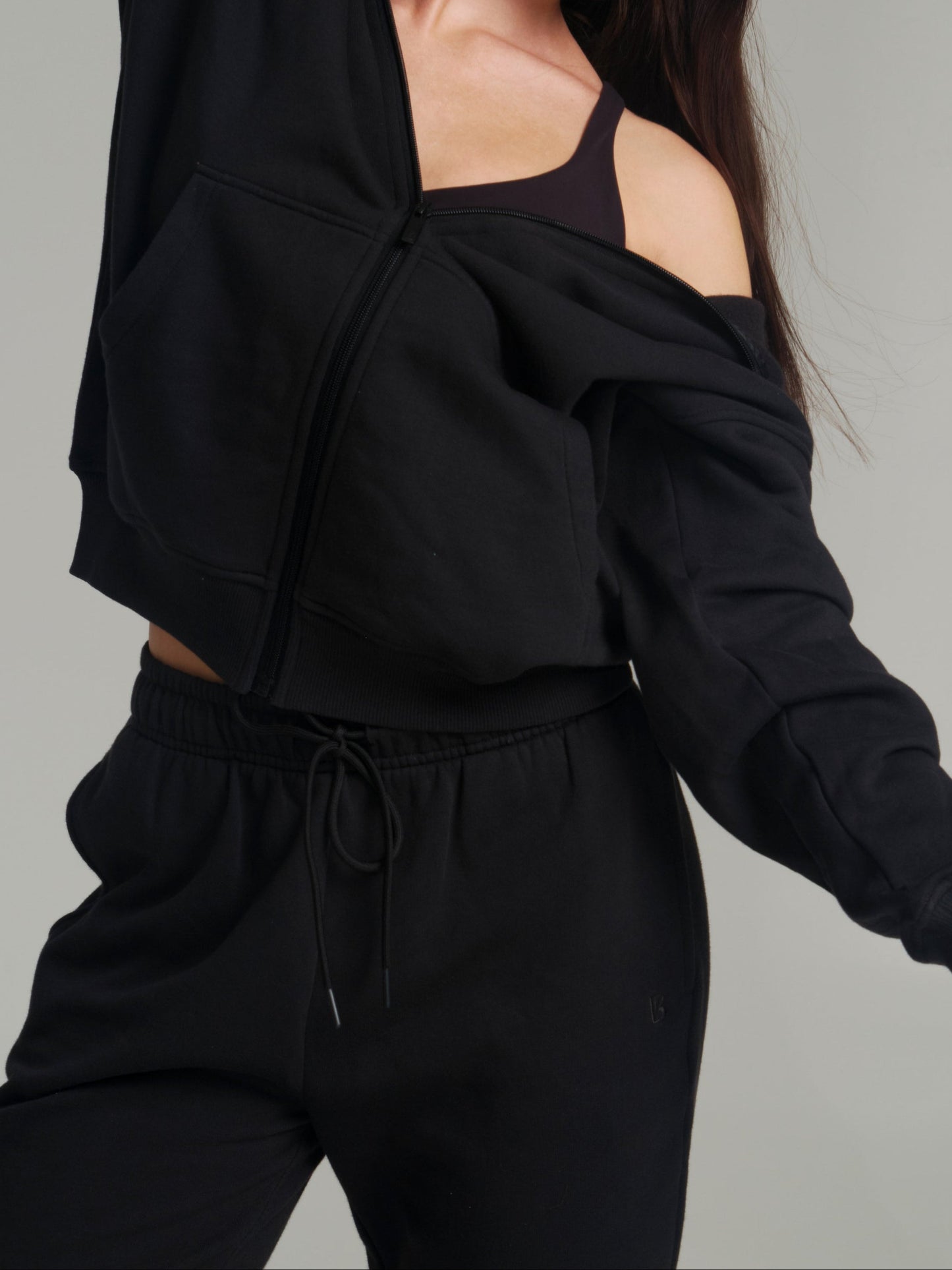 Threads Zip Hoodie - Onyx Black – Ansicht 6