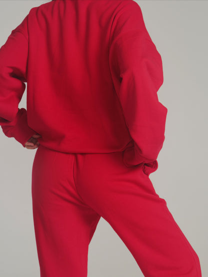 Threads Crew Pullover - Lipstick Red – Ansicht 3