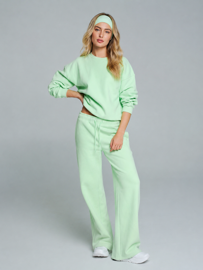 Plush Fleece Crew Pullover - Honeydew – Ansicht 2