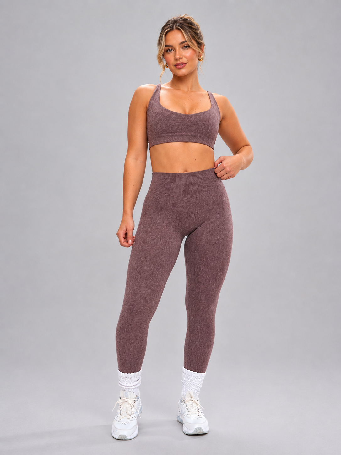 Dream Heathered Legging - Mocha Berry – Ansicht 1