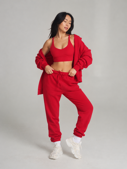 Threads Zip Hoodie - Lipstick Red – Ansicht 2