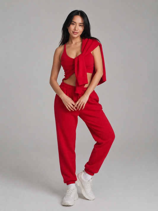 Threads Zip Hoodie - Lipstick Red – Ansicht 1