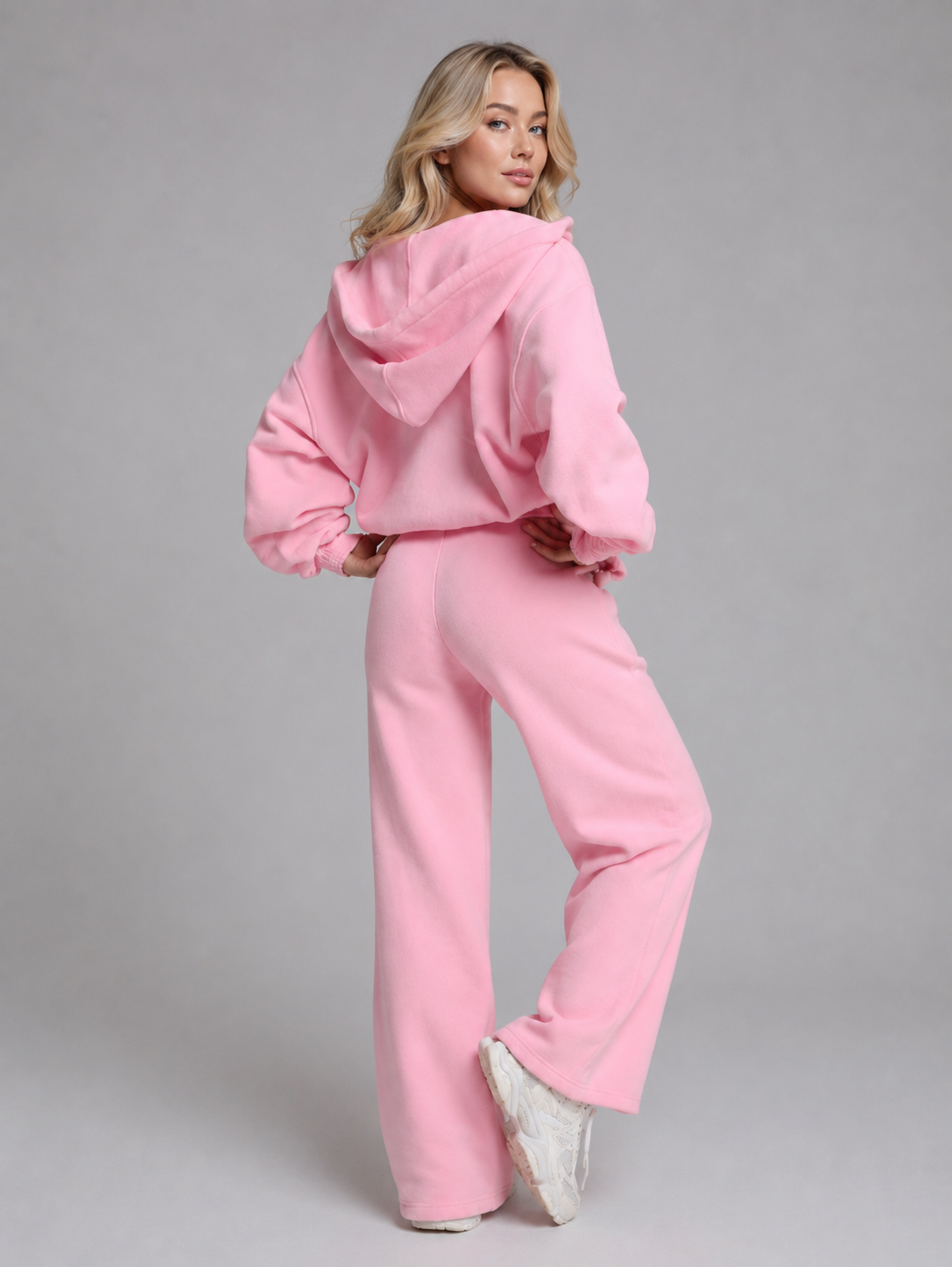 Plush Fleece Zip Hoodie - Plastic Pink – Ansicht 2