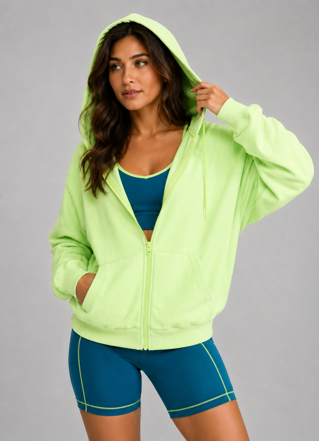 Full Zip Cloud Hoodie - Lima Bean – Ansicht 2