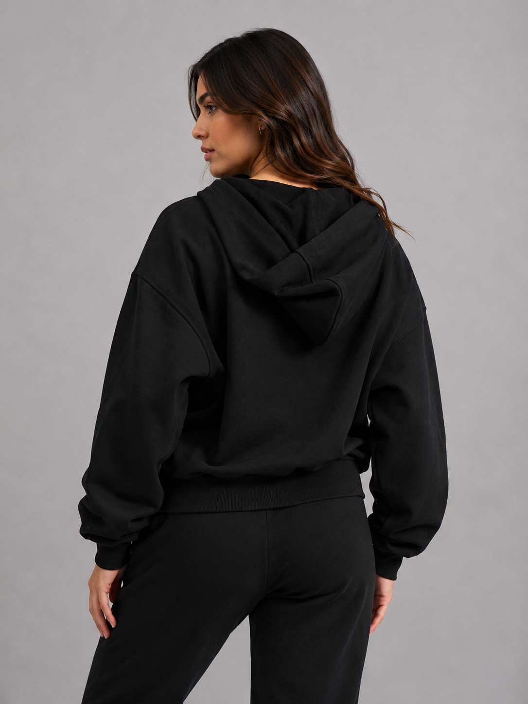 Full Zip Cloud Hoodie - Onyx Black – Ansicht 4