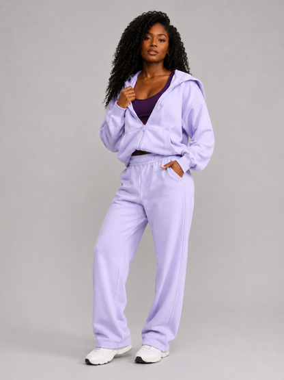 Full Zip Cloud Hoodie - Frosted Purple – Ansicht 2