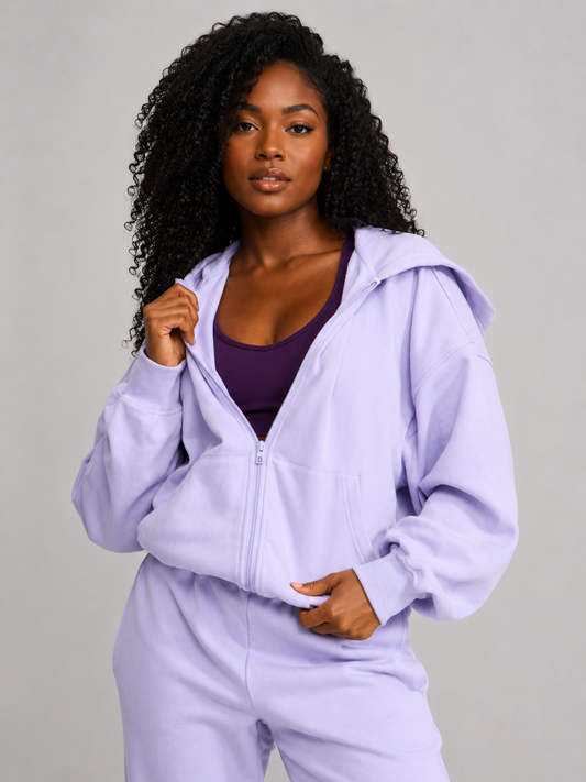 Full Zip Cloud Hoodie - Frosted Purple – Ansicht 1