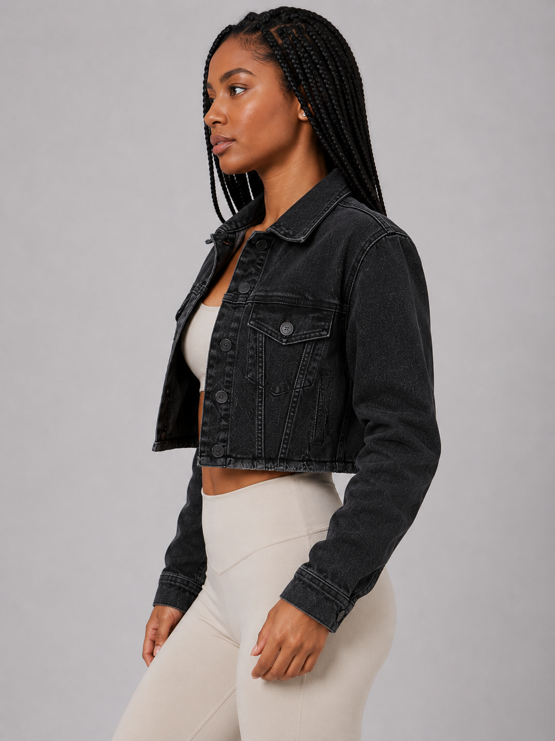 Desire Denim Jacke - Washed Black – Ansicht 4