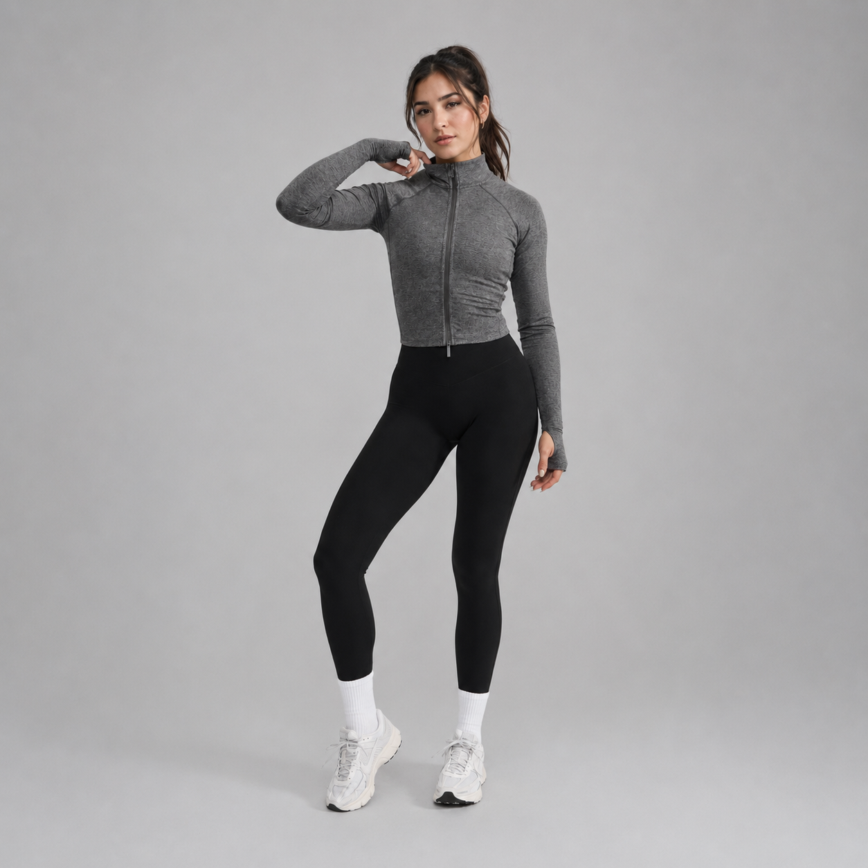 Dream Heather Zip Jacke - Heather Charcoal – Ansicht 2