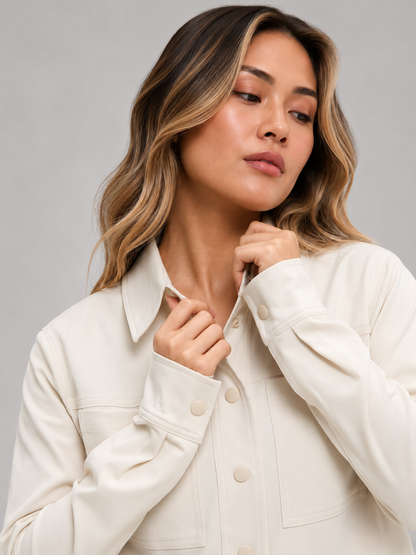 Snap Crop Jacke - Bone – Ansicht 3