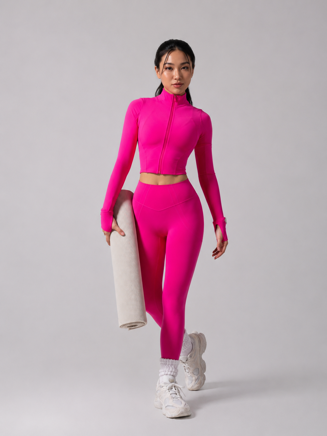 Rosa Taillenlange Jacke - Miami Vice – Ansicht 3