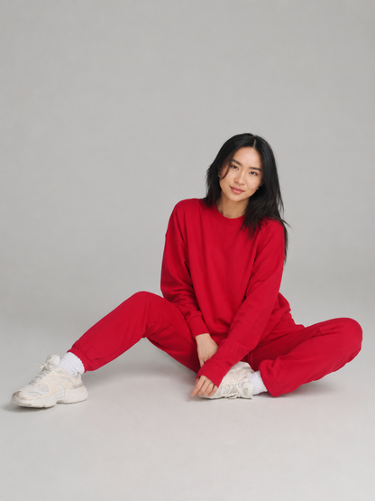 Threads Crew Pullover - Lipstick Red – Ansicht 4