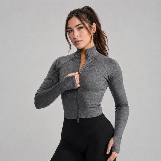 Dream Heather Zip Jacke - Heather Charcoal – Ansicht 1