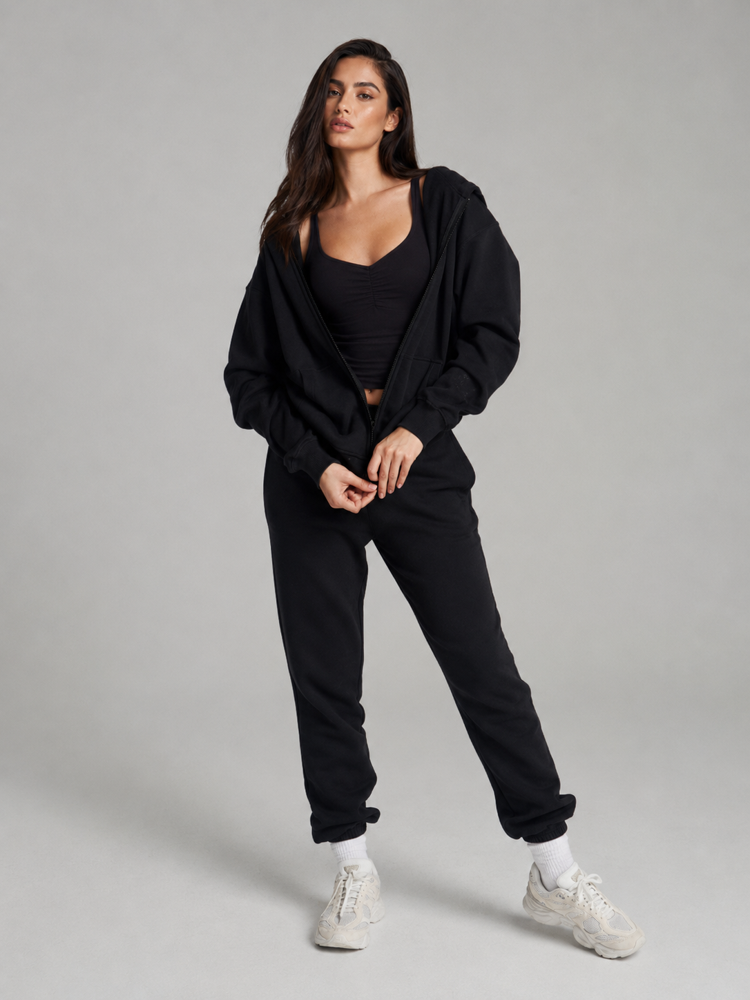 Threads Zip Hoodie - Onyx Black – Ansicht 5